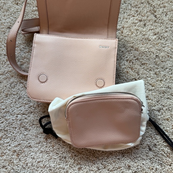 AWAY The Two-Way Crossbody Belt Bag in Pink Leather with Dust Bag - Picture 10 of 10